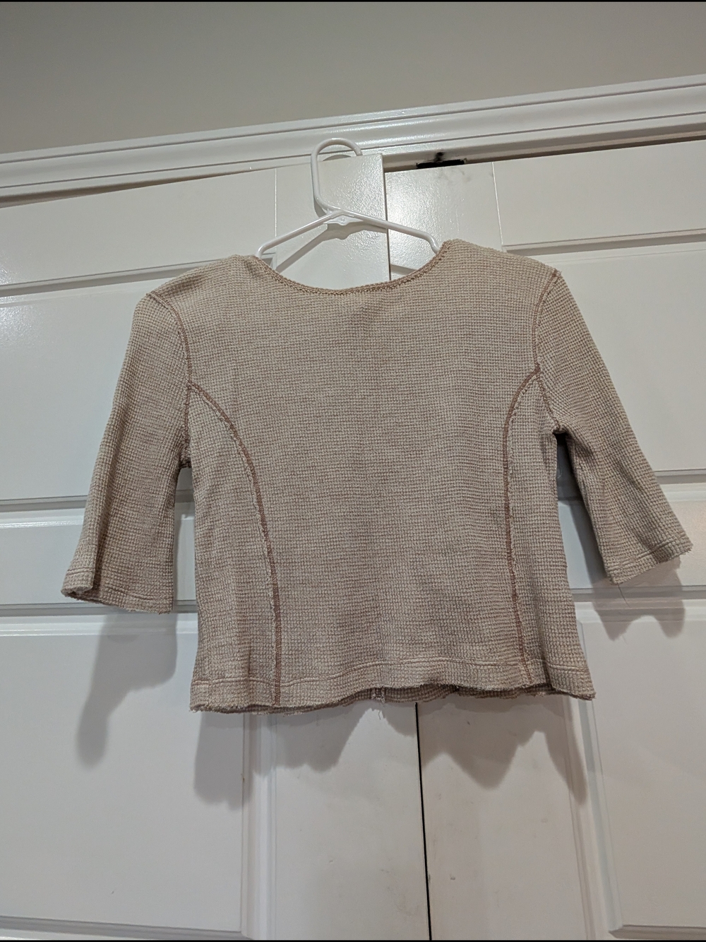 We The Free Free People Waffle Knit Crop Top Blush Peach Size M